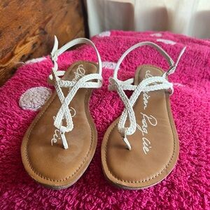 American Rag White and Brown Sandals Minimalist Design